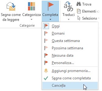 Comando Cancella sulla barra multifunzione