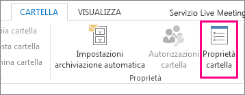 Proprietà delle cartelle della barra multifunzione