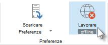 Comando Offline sulla barra multifunzione