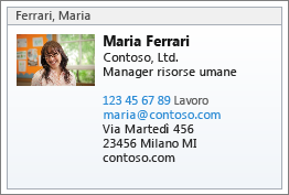 VCard di un contatto