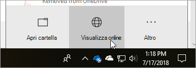 Screenshot del pulsante Visualizza online