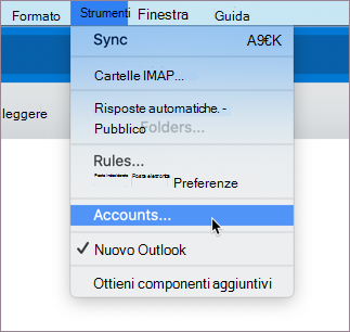 Seleziona account