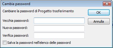 Finestra di dialogo Cambia password