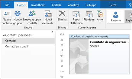 Fare doppio clic su un gruppo di contatti per aggiungere membri.