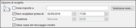 Imposta una data e un'ora per recapitare il messaggio.