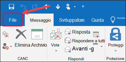 Selezionare il menu File, quindi Salva con nome.