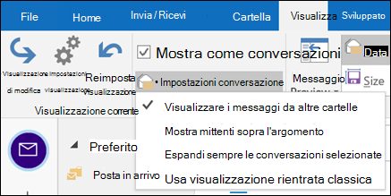 Deselezionare Mostra mittenti sopra l'oggetto.