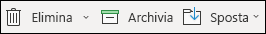 Voci di menu Elimina e Archivio