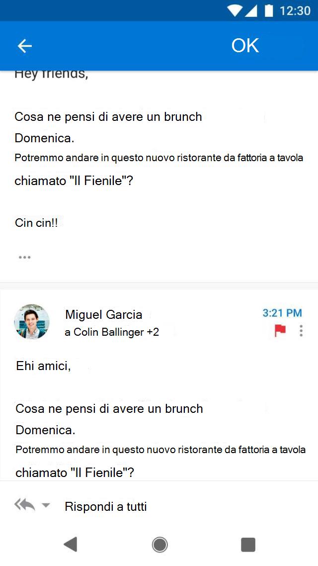 Eseguire azioni su un singolo messaggio
