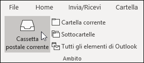 Selezionare l'ambito di ricerca