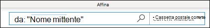 Ricerca in base al nome del mittente