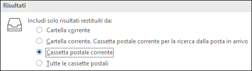 Impostare l'ambito di ricerca predefinito