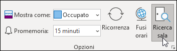 Selezionare Ricerca sala
