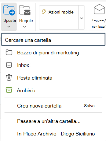 Selezionare Sposta sulla barra multifunzione