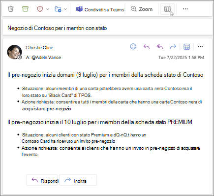 L'icona Altre app sulla barra multifunzione è selezionata.