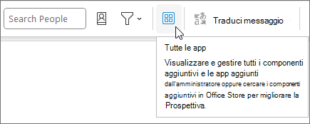 Icona Tutte le app in un layout compresso della barra multifunzione in Outlook in Windows.