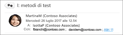Visualizzare i destinatari in Ccn nella cartella della posta inviata
