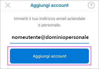 Immetti il tuo indirizzo e-mail