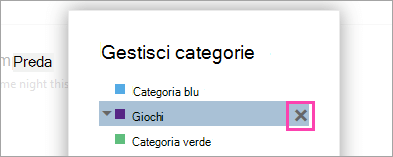 Screenshot del pulsante Elimina