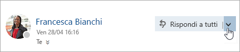 Screenshot del pulsante Altre azioni