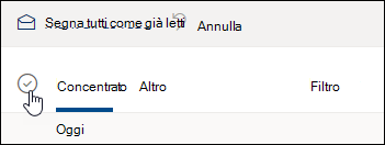 Screenshot della casella di controllo sopra l'elenco dei messaggi