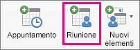 The Meeting option is highlighted on the Home tab.