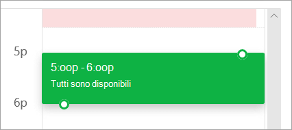 Screenshot della griglia di pianificazione