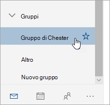 Screenshot di un gruppo nel riquadro di spostamento
