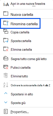Screenshot del cursore posizionato sul pulsante Altro nel riquadro di spostamento in Outlook sul Web