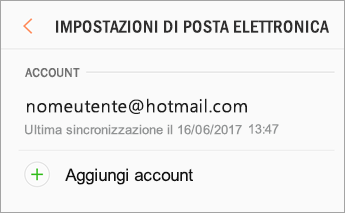 Impostazioni > Aggiungi account