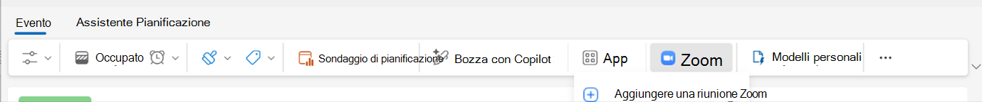 Screenshot che mostra le opzioni del provider di riunioni per i provider di riunioni online di terze parti