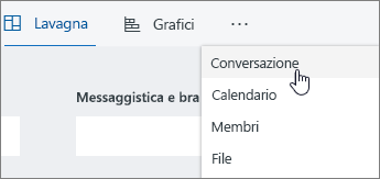 Lo strumento Conversazione sotto i tre puntini