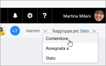 Modificare il raggruppamento per nel bucket