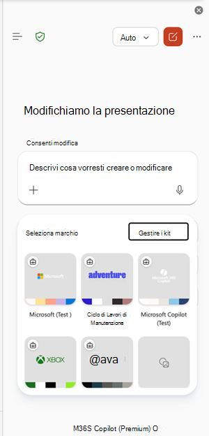 Punto di ingresso di managebrandkits in PowerPoint.