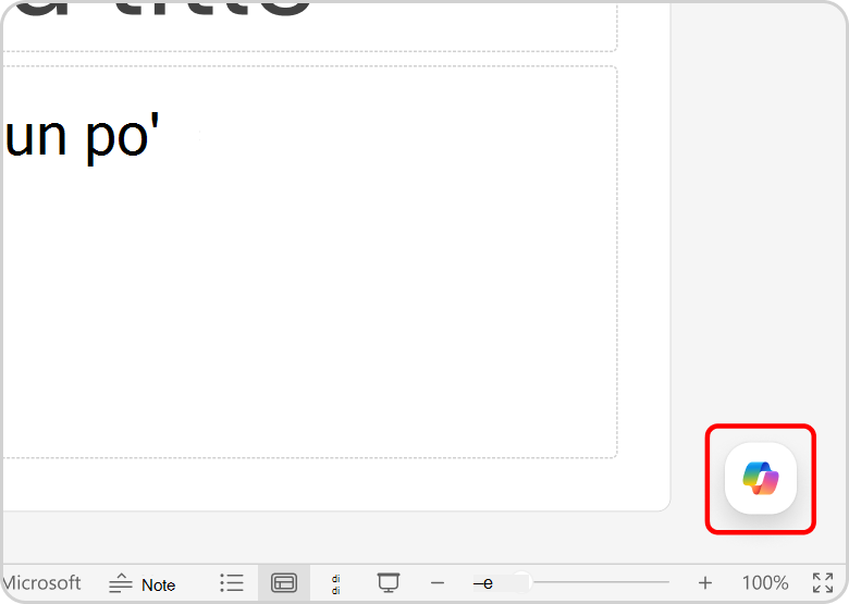 Menu Copilot evidenziato in rosso