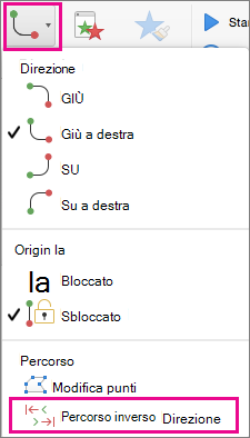 Fare clic sul percorso tenendo premuto CTRL per invertire la direzione