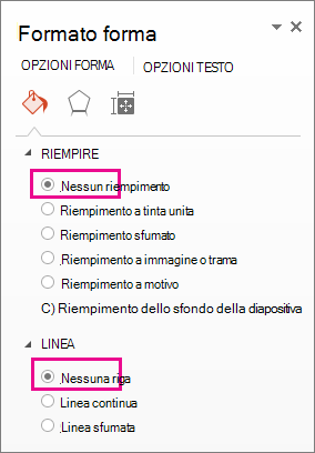 Riquadro Formato forma.