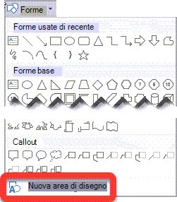 Selezionare l'area di disegno