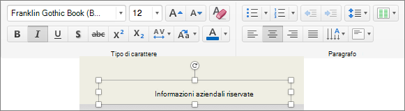 Modifica della formattazione del piè di pagina