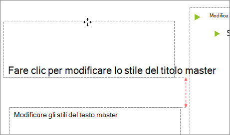 Spostare un segnaposto in una diapositiva