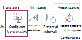 Pulsante Imposta presentazione