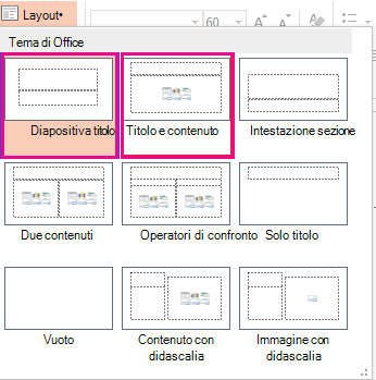 Nel menu Layout scegliere un tema.