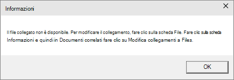 Mostra l'errore del file collegato in PowerPoint