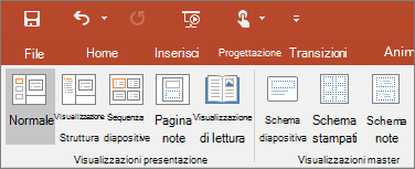 Mostra il menu Visualizza in PowerPoint