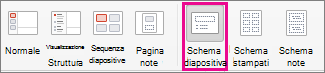Comando Schema diapositiva di PowerPoint per Mac