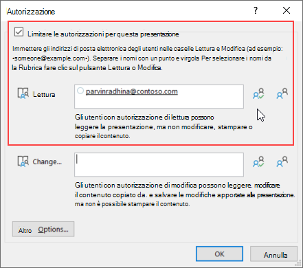 Impostare l'accesso per gli utenti
