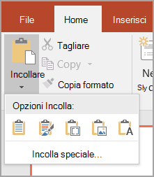 Selezionare Incolla speciale