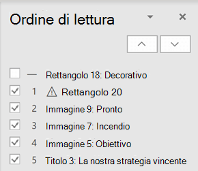 Riquadro Ordine di lettura.