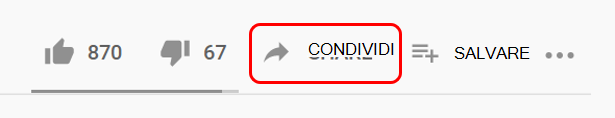 Condividi su YouTube