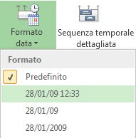 Timeline Date Format button and menu in Project